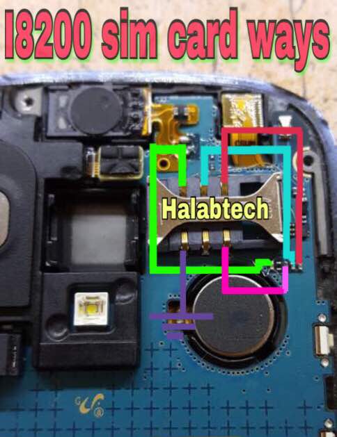 حل مشكلة انقطاع مسارات الـsim card لجهاز gt-i8200