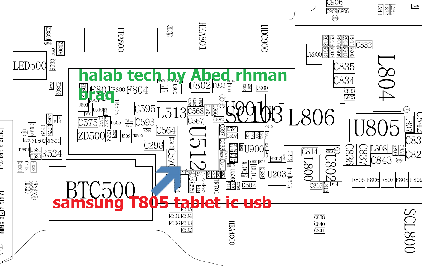 SAMSUNG SM-T805 TABLET IC USB